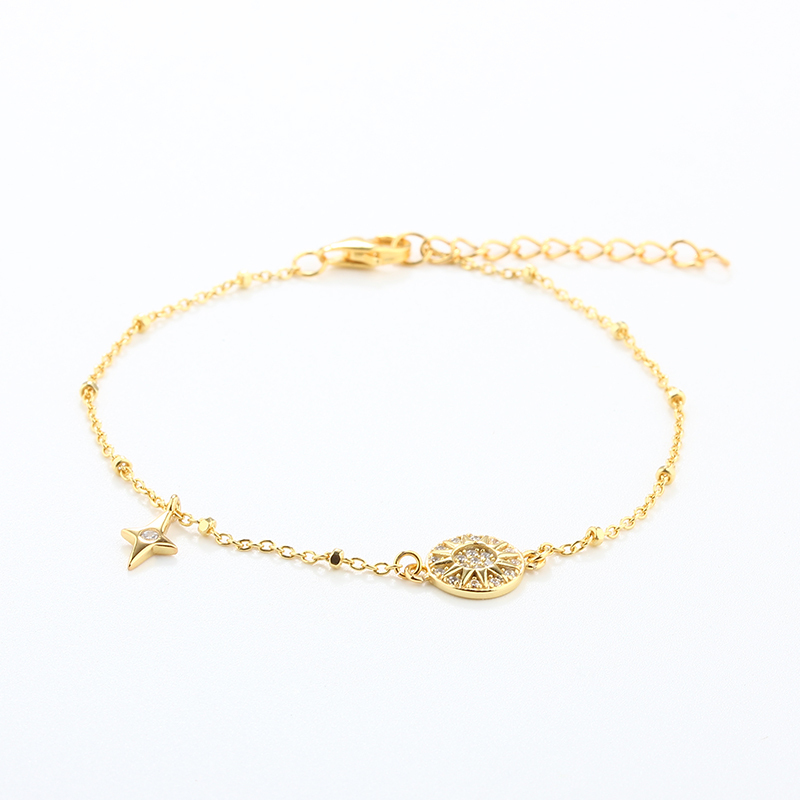 925 Sterling Silver Star and Sun Bracelet