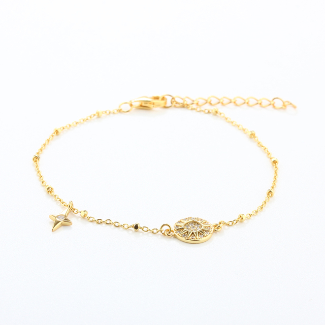 925 Sterling Silver Star and Sun Bracelet