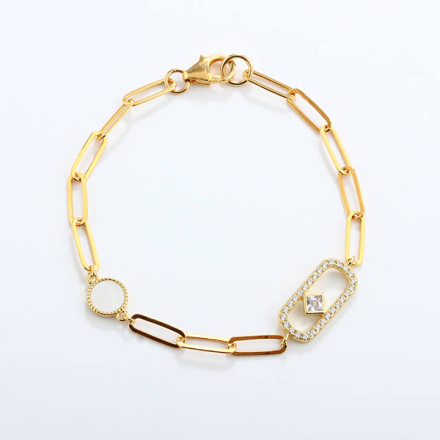 925 Sterling Silver Paperclip Chain Bracelet