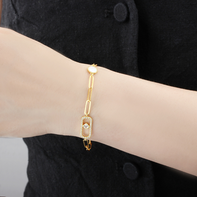 925 Sterling Silver Paperclip Chain Bracelet