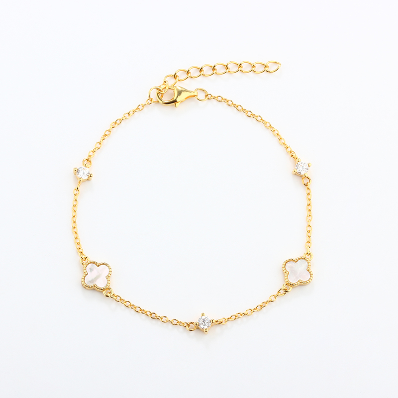 925 Sterling Silver Clover Bracelet