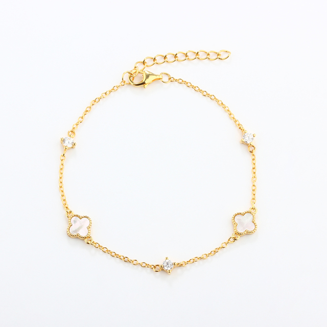 925 Sterling Silver Clover Bracelet