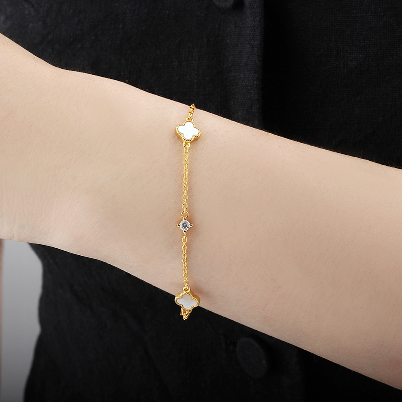 925 Sterling Silver Clover Bracelet