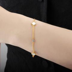 925 Sterling Silver Clover Bracelet