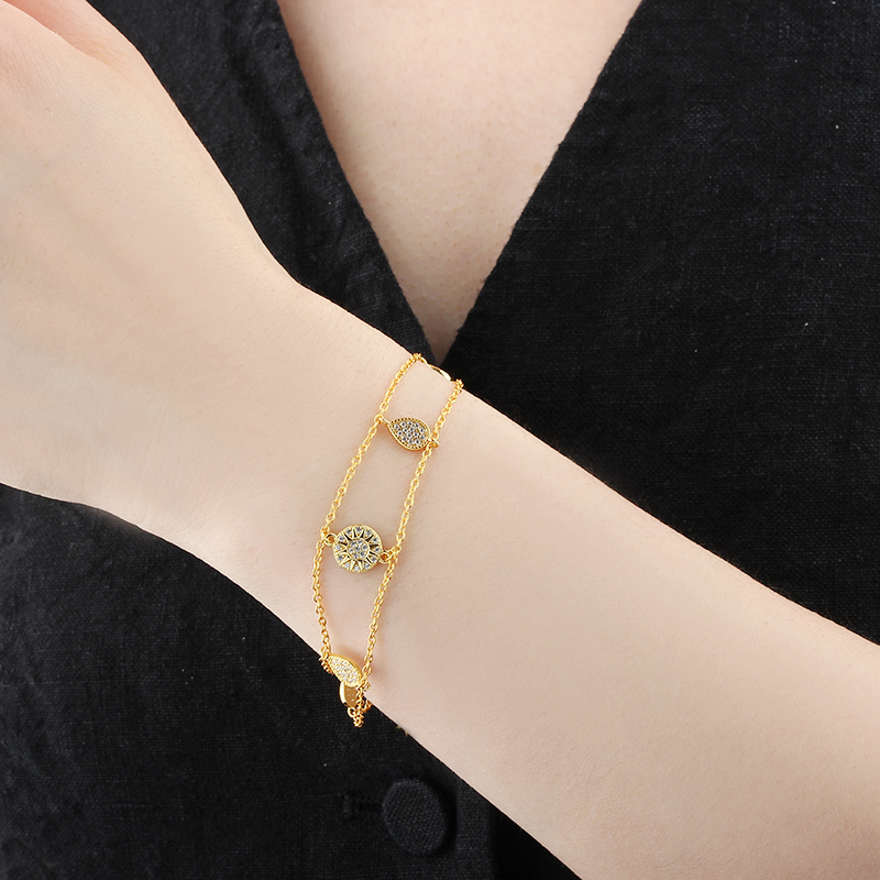 925 Sterling Silver Double Layer Bracelet
