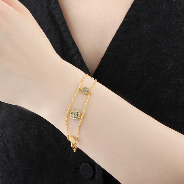 925 Sterling Silver Double Layer Bracelet