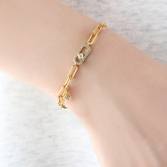 925 Sterling Silver Paperclip Chain Bracelet