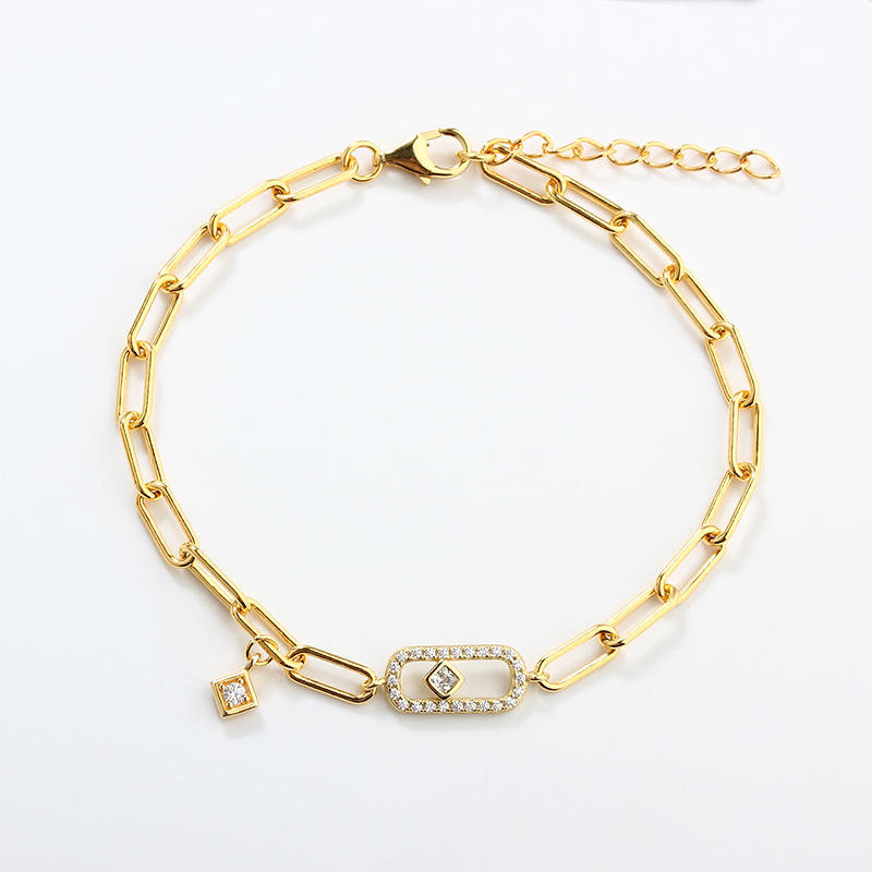 925 Sterling Silver Paperclip Chain Bracelet