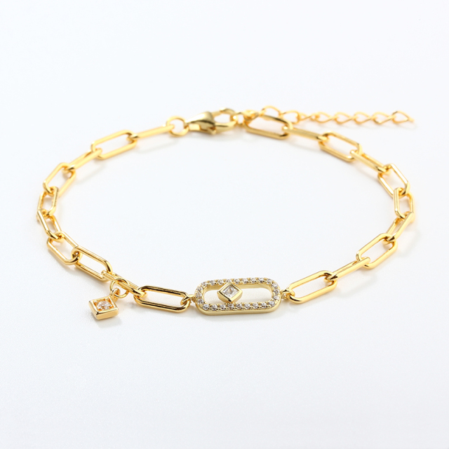925 Sterling Silver Paperclip Chain Bracelet