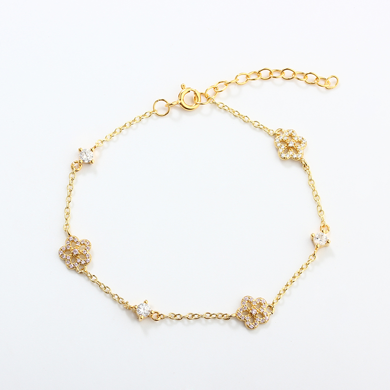 925 Sterling Silver Flower Bracelet
