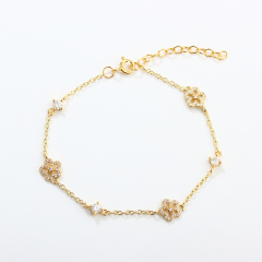 925 Sterling Silver Flower Bracelet