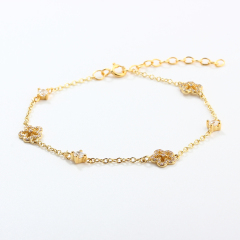 925 Sterling Silver Flower Bracelet