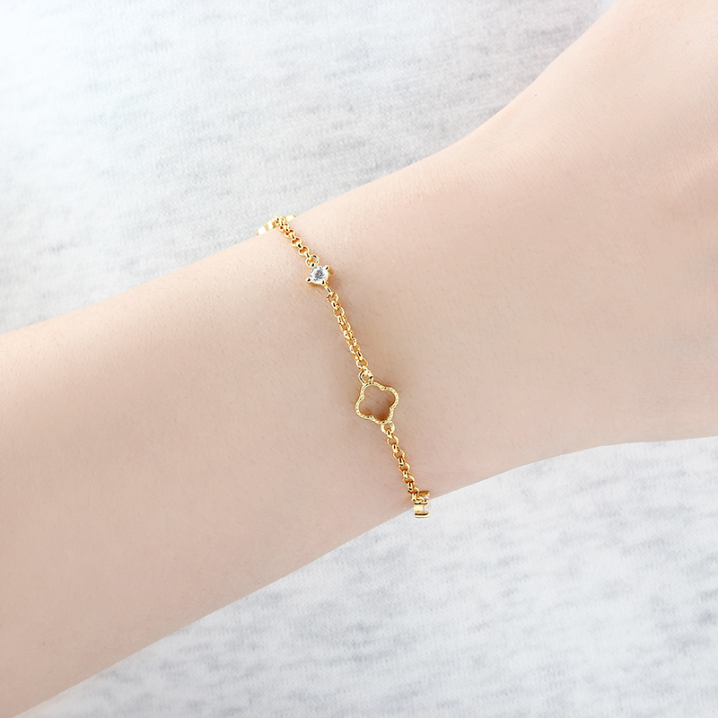 925 Sterling Silver Clover Bracelet