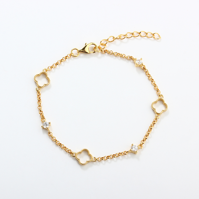 925 Sterling Silver Clover Bracelet