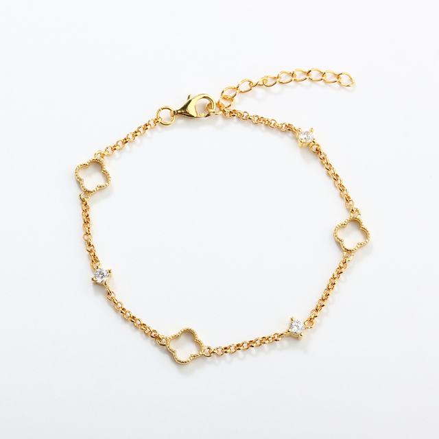 925 Sterling Silver Clover Bracelet