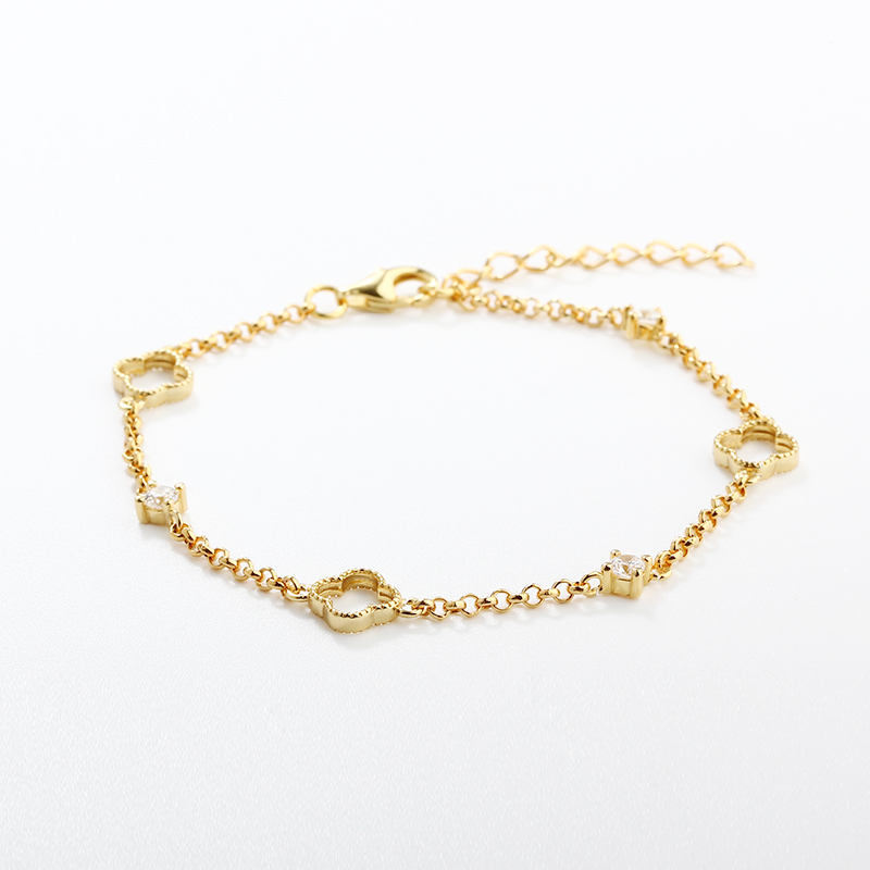 925 Sterling Silver Clover Bracelet