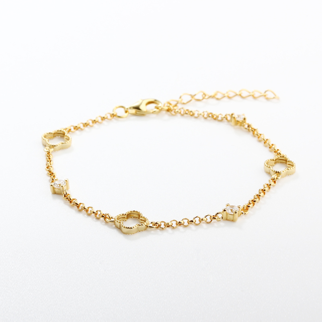 925 Sterling Silver Clover Bracelet