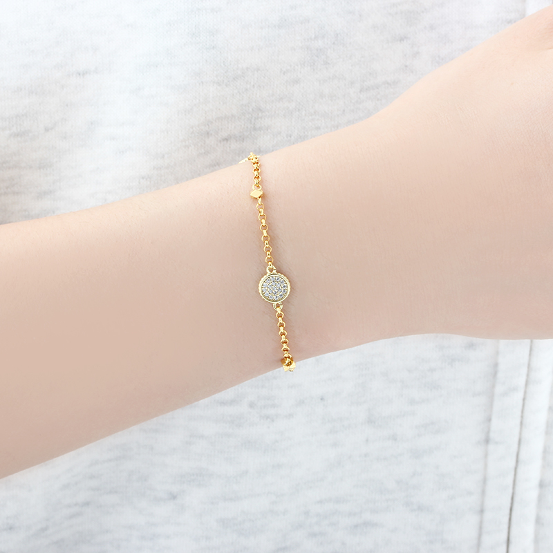 925 Sterling Silver CZ Round Bracelet