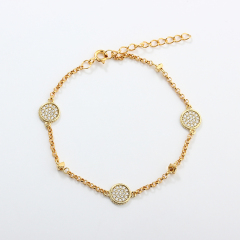 925 Sterling Silver CZ Round Bracelet