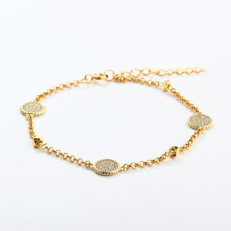 925 Sterling Silver CZ Round Bracelet