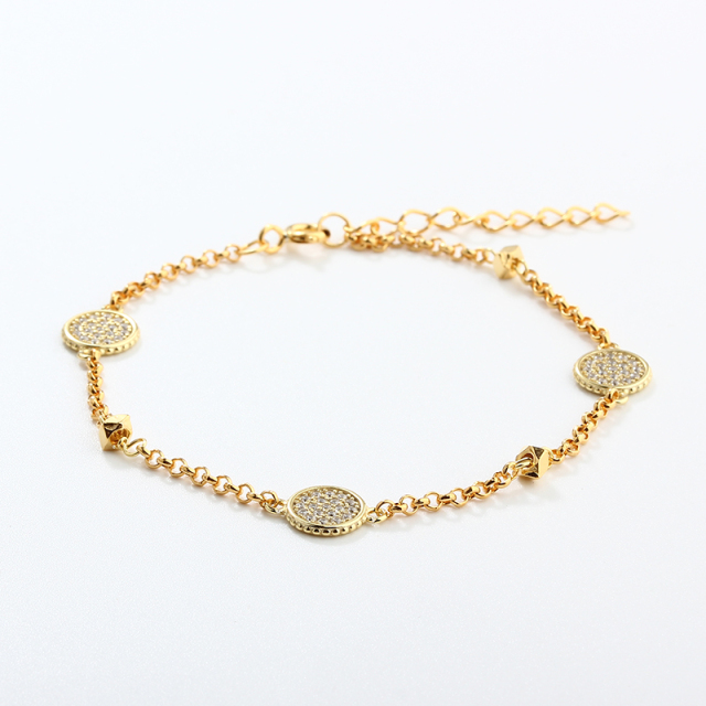 925 Sterling Silver CZ Round Bracelet