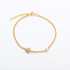 925 Sterling Silver CZ Flower Bracelet
