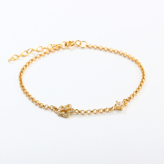 925 Sterling Silver CZ Flower Bracelet