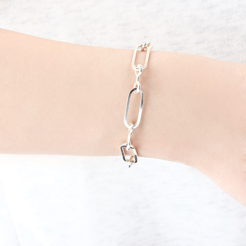 925 Sterling Silver Long Link Bracelet