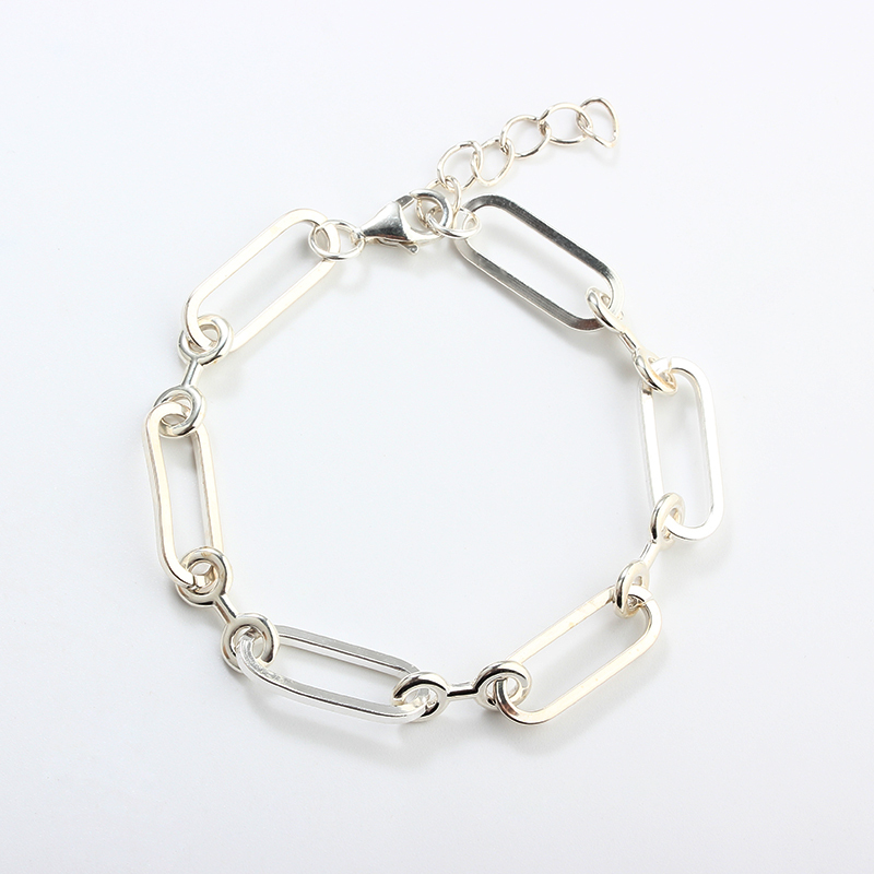 925 Sterling Silver Long Link Bracelet