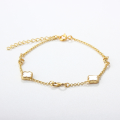 925 Sterling Silver Clover and Infinite Bracelet