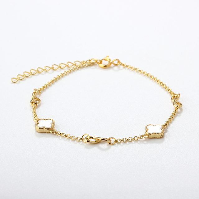 925 Sterling Silver Clover and Infinite Bracelet