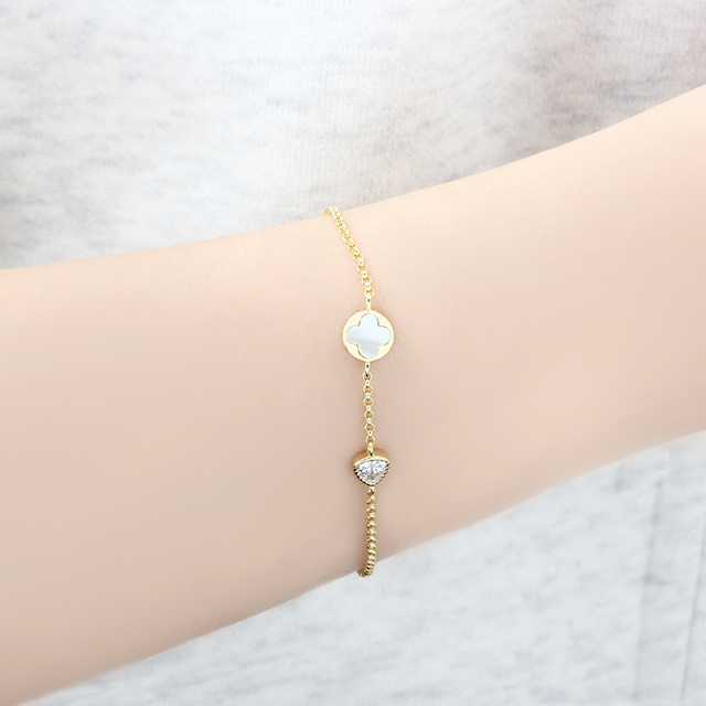 925 Sterling Silver White Mother Pearl Bracelet