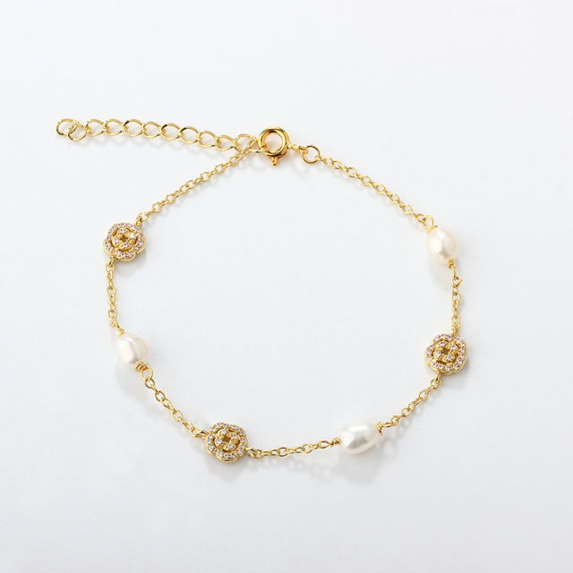 925 Sterling Silver Flower Bracelet