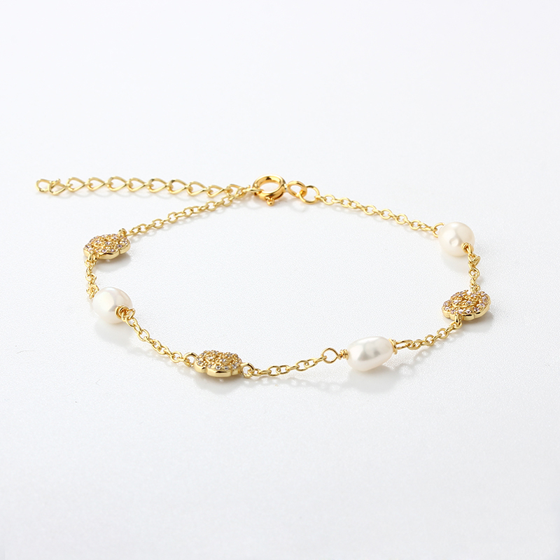 925 Sterling Silver Flower Bracelet