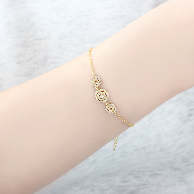 925 Sterling Silver Flower Bracelet