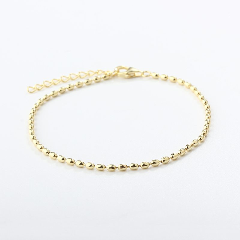 925 Sterling Silver Oval Bead Bracelet