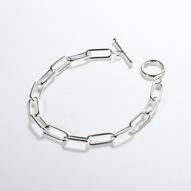 925 Sterling Silver Paperclip Chain Bracelet