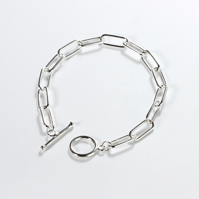 925 Sterling Silver Paperclip Chain Bracelet