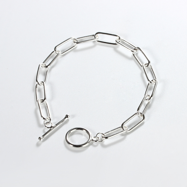 925 Sterling Silver Paperclip Chain Bracelet