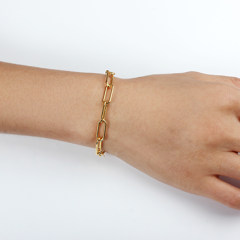 925 Sterling Silver Paperclip Chain Bracelet