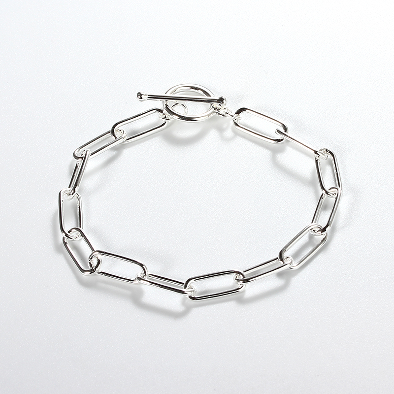925 Sterling Silver Paperclip Chain Bracelet