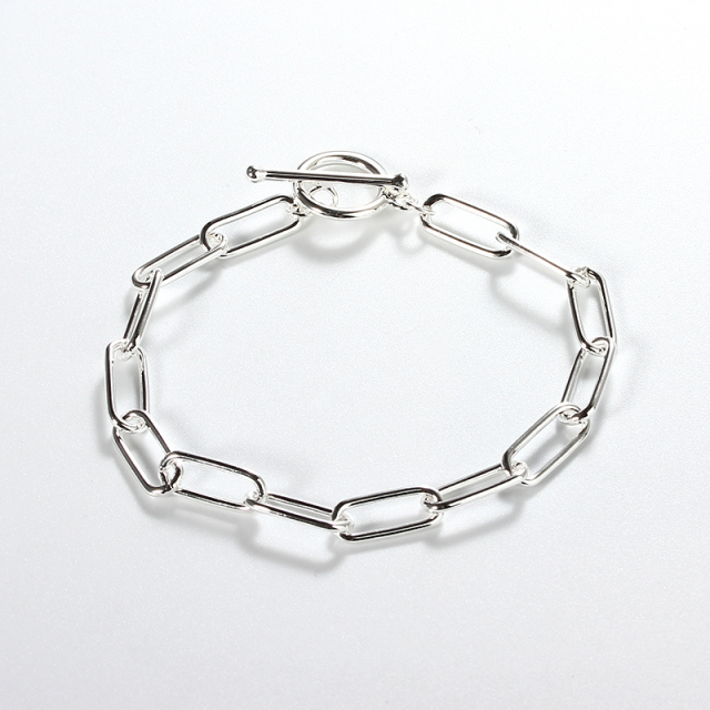 925 Sterling Silver Paperclip Chain Bracelet