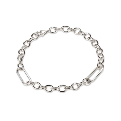 925 Sterling Silver Long Link Chain Bracelet