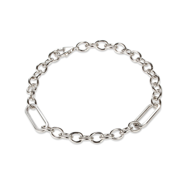 925 Sterling Silver Long Link Chain Bracelet