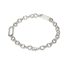 925 Sterling Silver Long Link Chain Bracelet