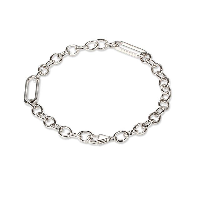 925 Sterling Silver Long Link Chain Bracelet