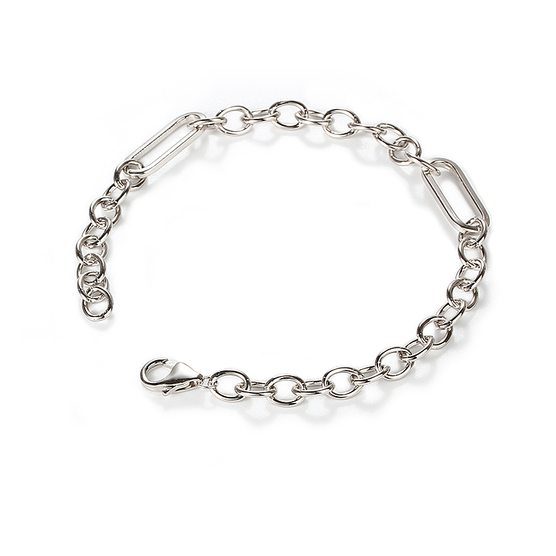 925 Sterling Silver Long Link Chain Bracelet