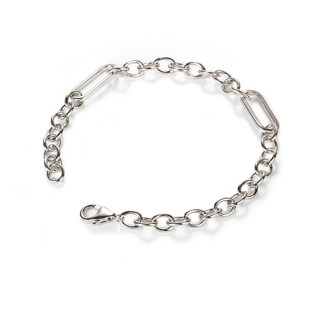 925 Sterling Silver Long Link Chain Bracelet