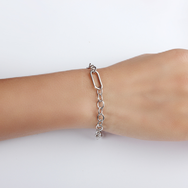 925 Sterling Silver Long Link Chain Bracelet
