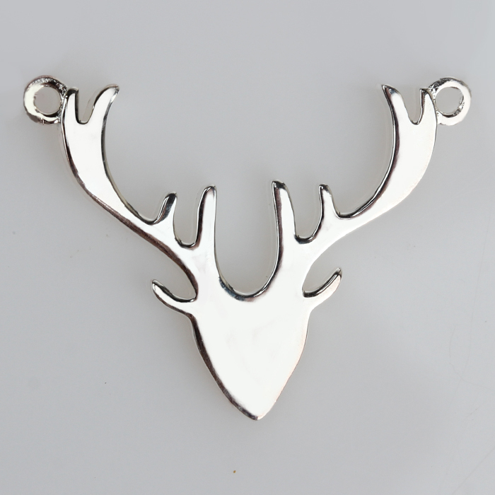 925 Sterling Silver Adjustable Deer Antler Pendant Necklace